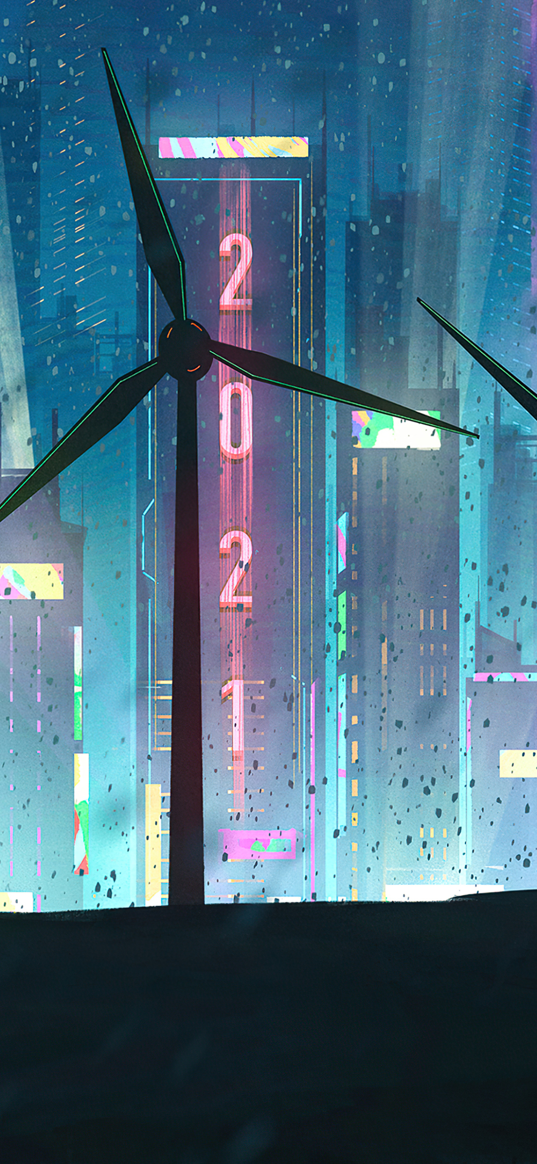 动漫城市风景壁纸（2340×1080）