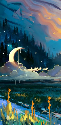 创意风景绘画（2340x1080）手机壁纸