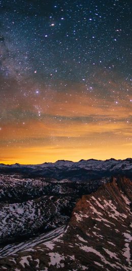 雪山和星空风景壁纸图片