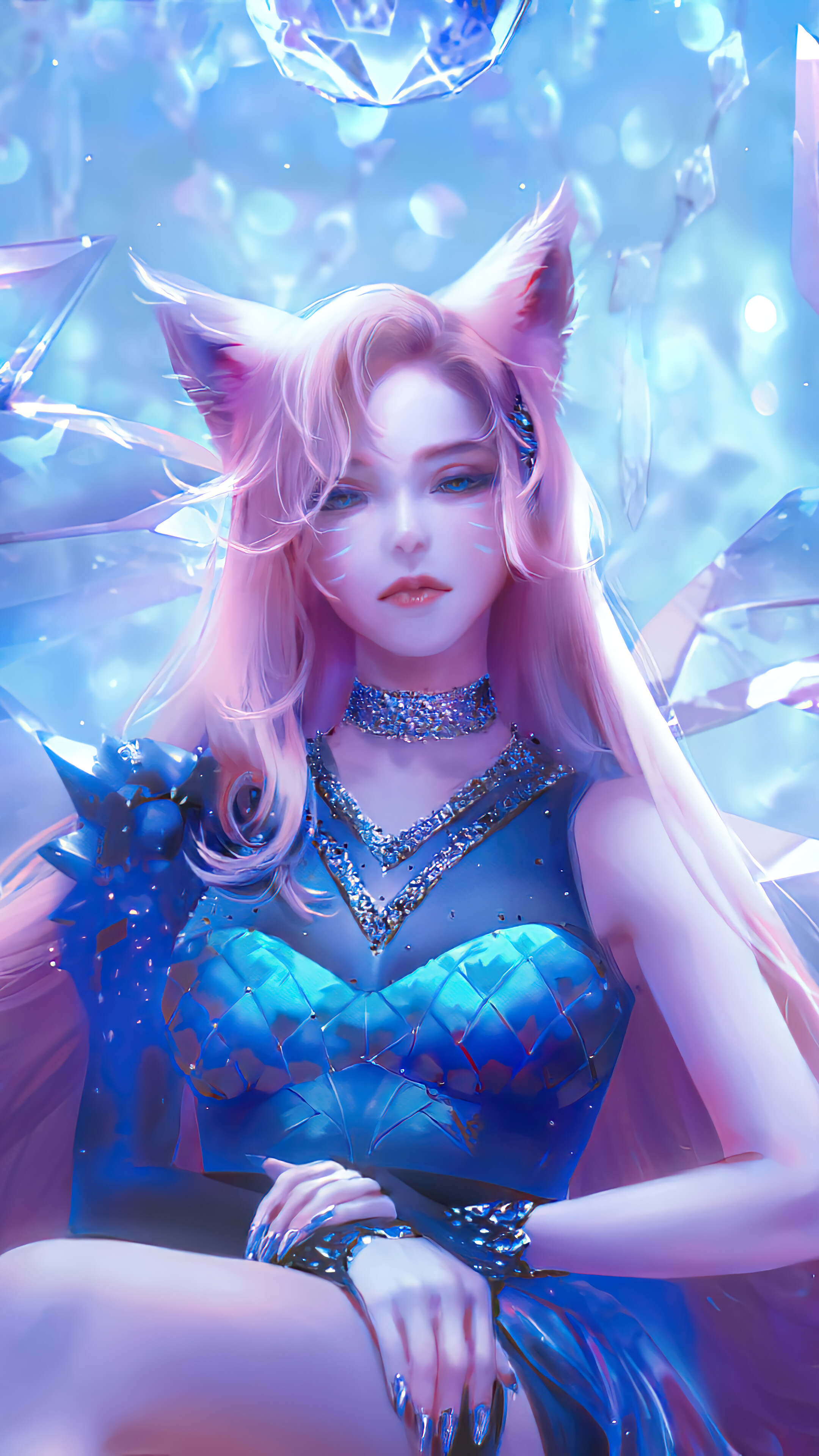 LOL英雄联盟九尾妖狐 KDA ALL OUT 同人 阿狸4k手机壁纸2160×3840