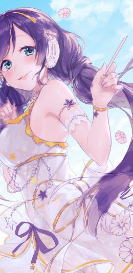 LoveLive! 紫色头发美少女美丽裙子4k手机壁纸竖屏动漫