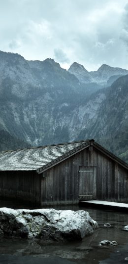 [电脑]山崖下的木房子电脑壁纸