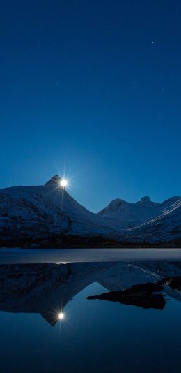 [4K 3840x2160]夜景 湖水 雪山 4K风景电脑壁纸