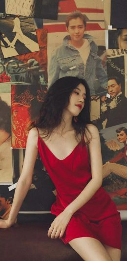 亭小柒红裙高清手机壁纸