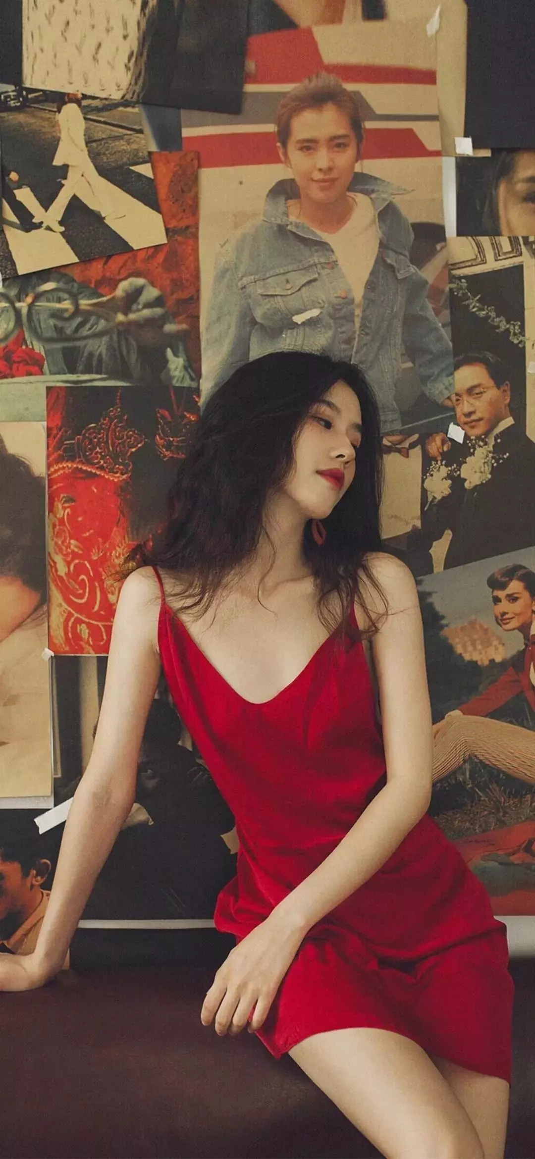 亭小柒红裙高清手机壁纸