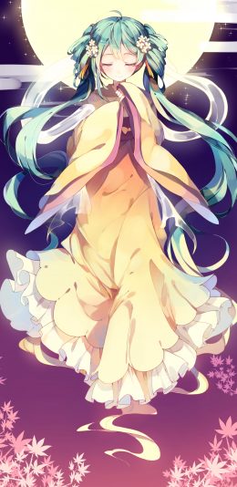 初音 初音未来VOCALOID 女神中秋明月手机壁纸