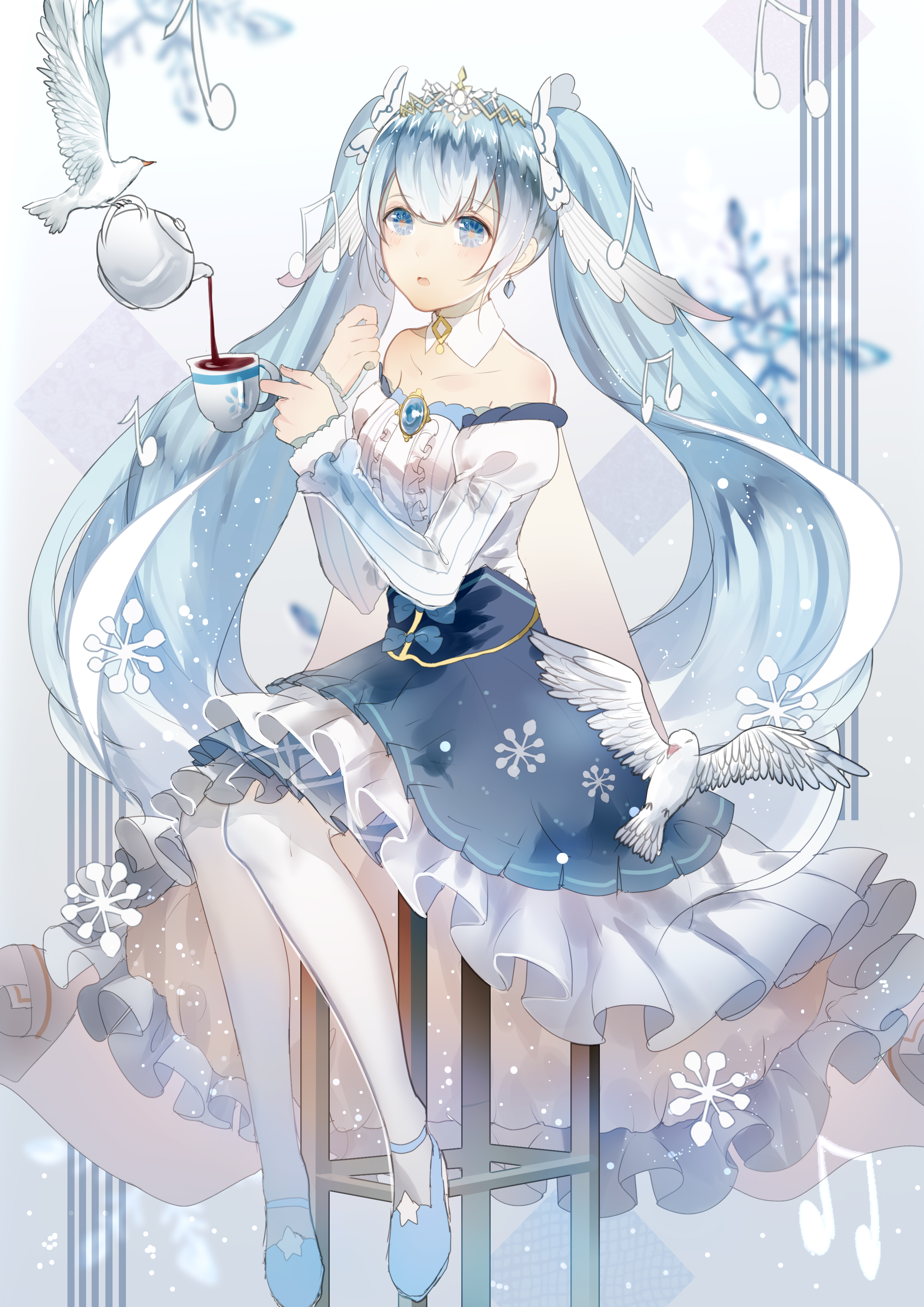 初音 高跟鞋 连裤袜 音乐 高清手机壁纸