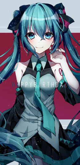 初音未来 生日快乐 4k竖屏手机壁纸