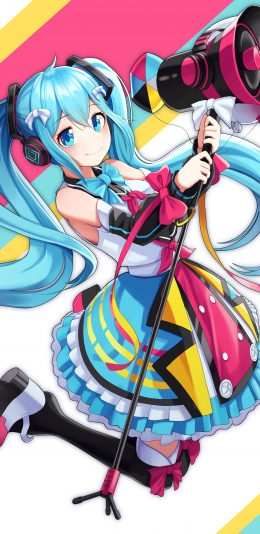 初音未来miku耳机 扩音器 4k手机壁纸