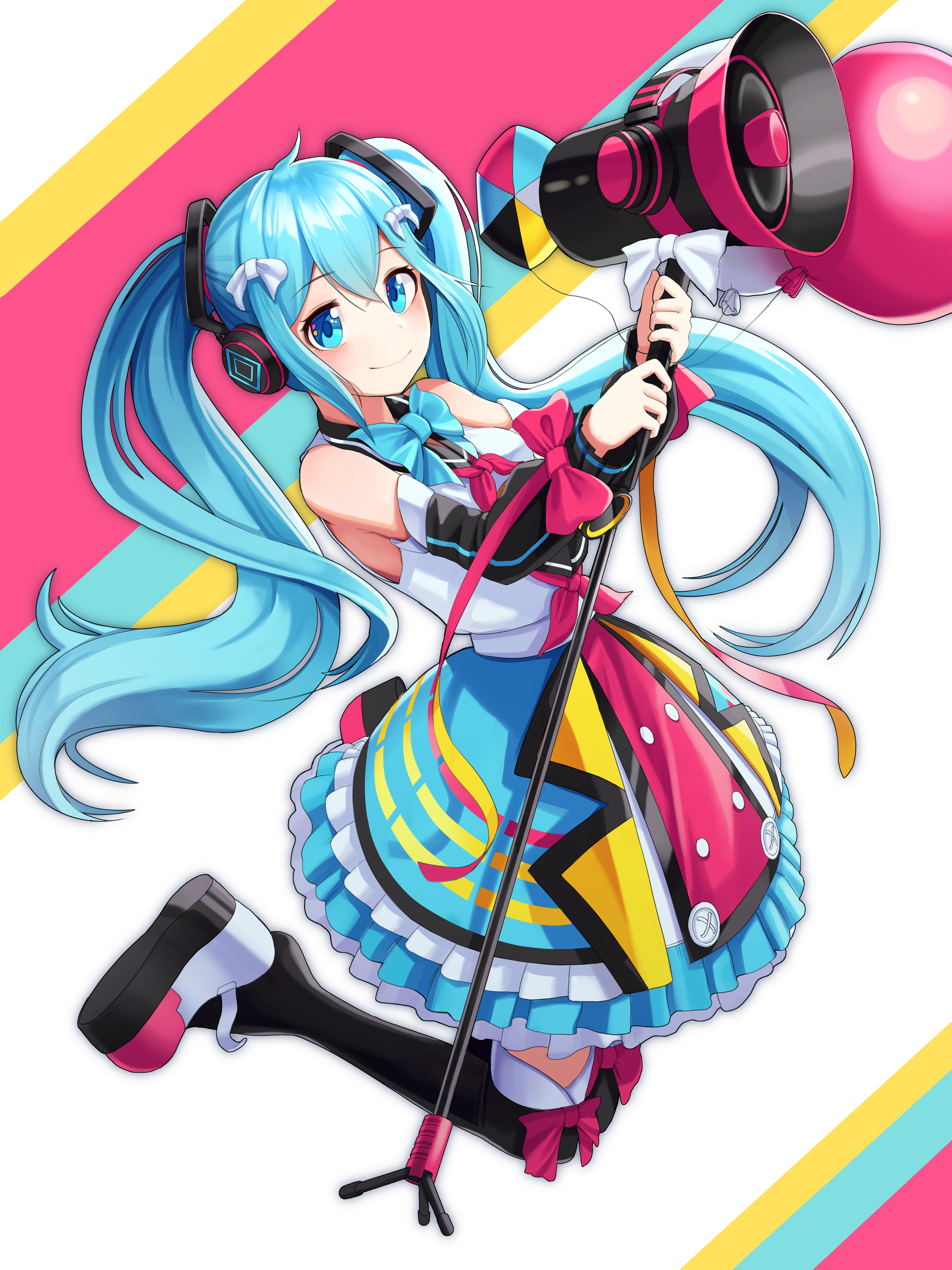 初音未来miku耳机 扩音器 4k手机壁纸