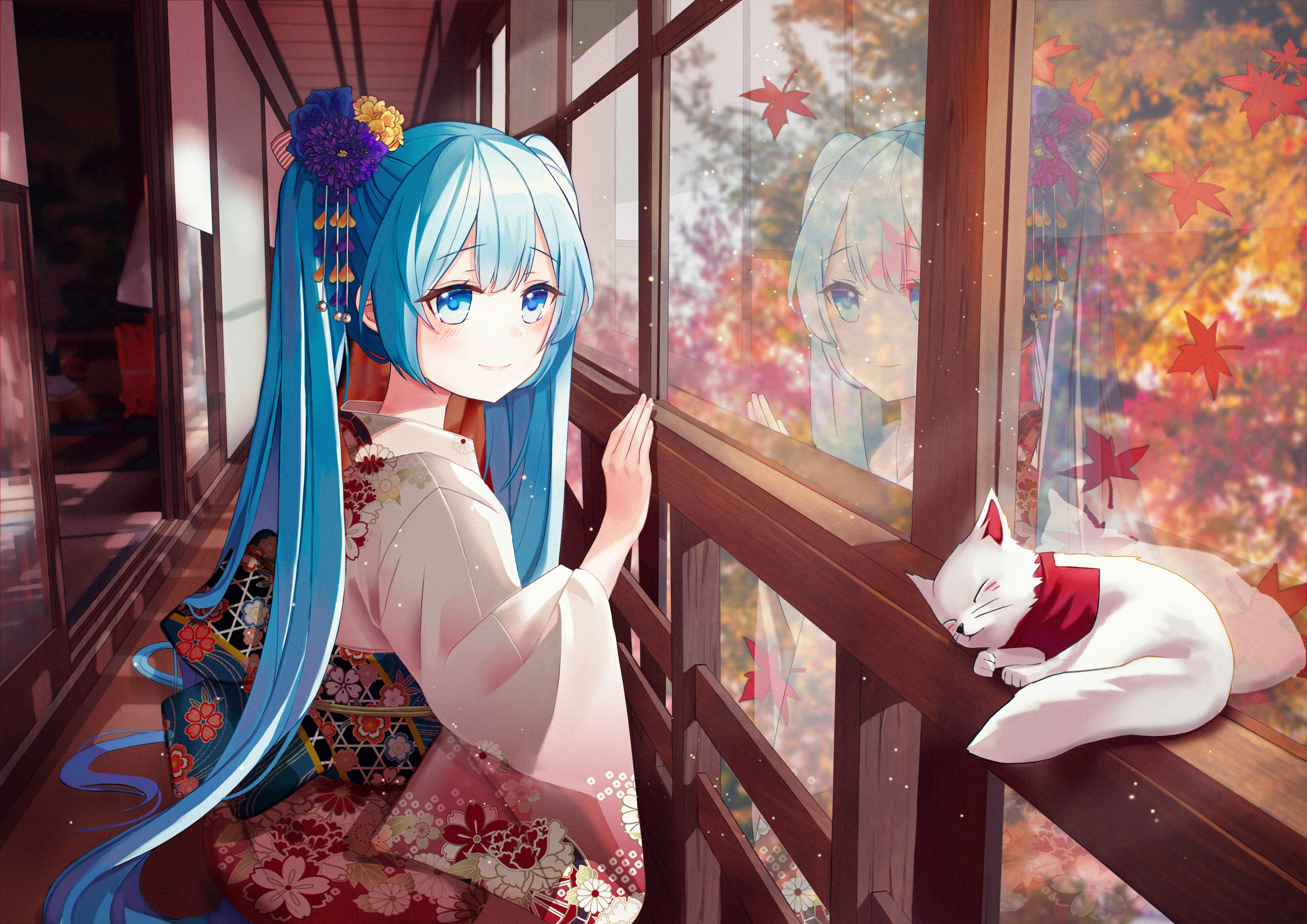 初音未来和服2k电脑桌面壁纸