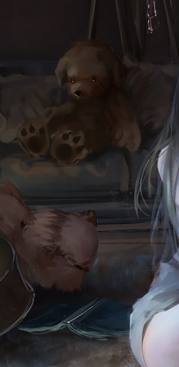 厚涂画风 动漫美女 猫 大提琴3440x1440带鱼屏壁纸