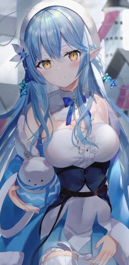 可爱动漫美女 蓝色长发 高清4k手机壁纸