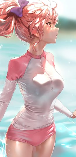 城崎美嘉 《偶像大师cinderella girls》泳装 3k全面屏手机壁纸