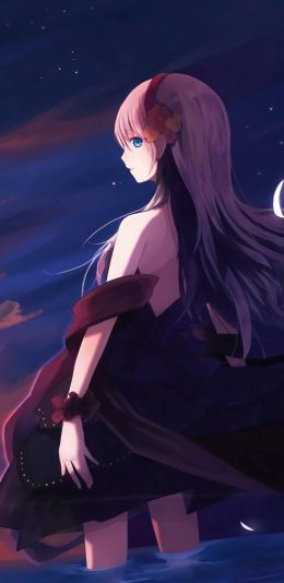 天空 少女 鸟儿 唯美动漫风景4k手机壁纸2160x3840