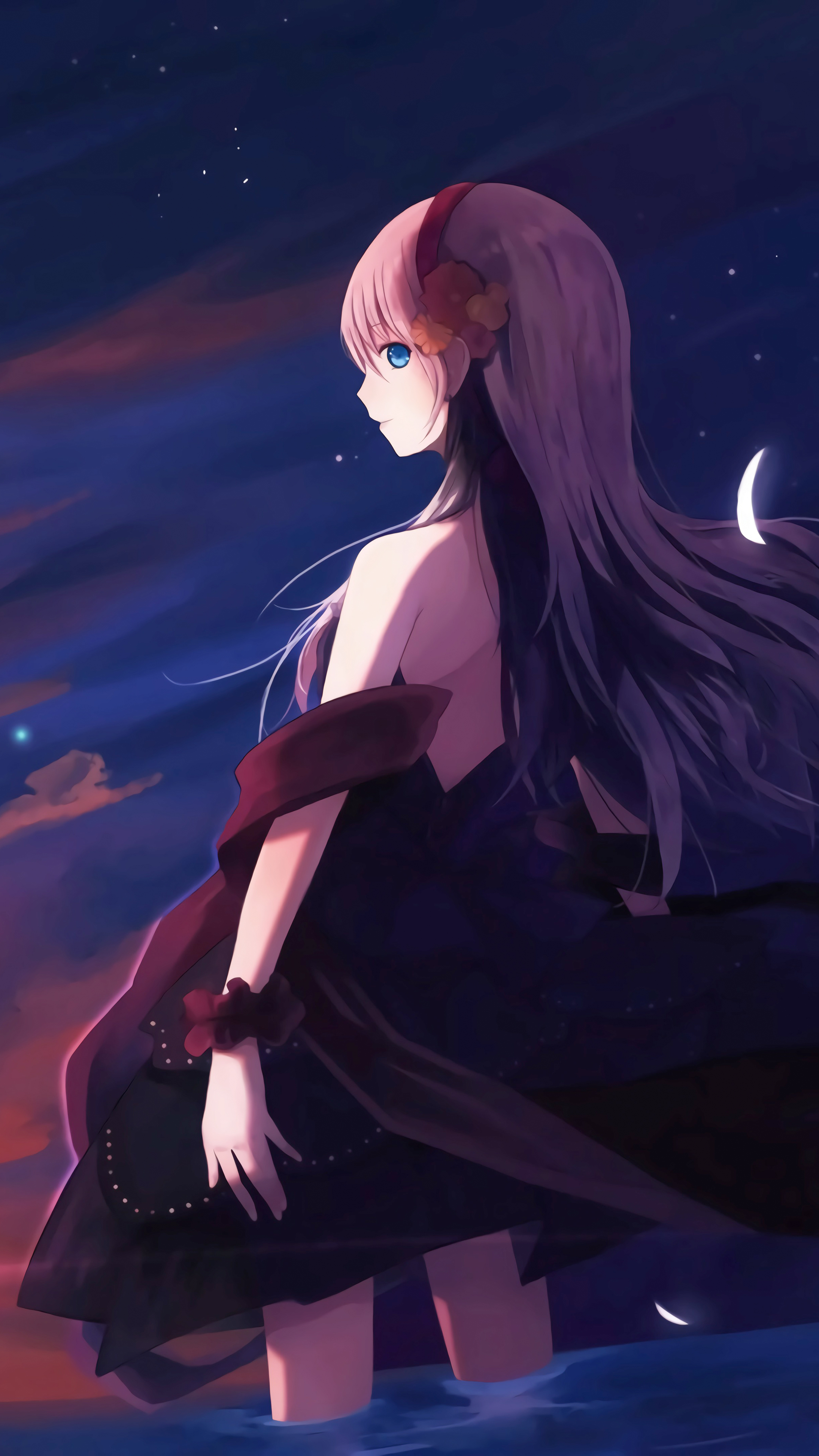 天空 少女 鸟儿 唯美动漫风景4k手机壁纸2160×3840