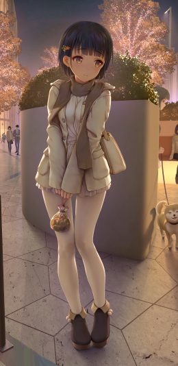 情人节 可爱小女孩 小狗 浪漫场景 4k手机壁纸竖屏动漫2160x3840