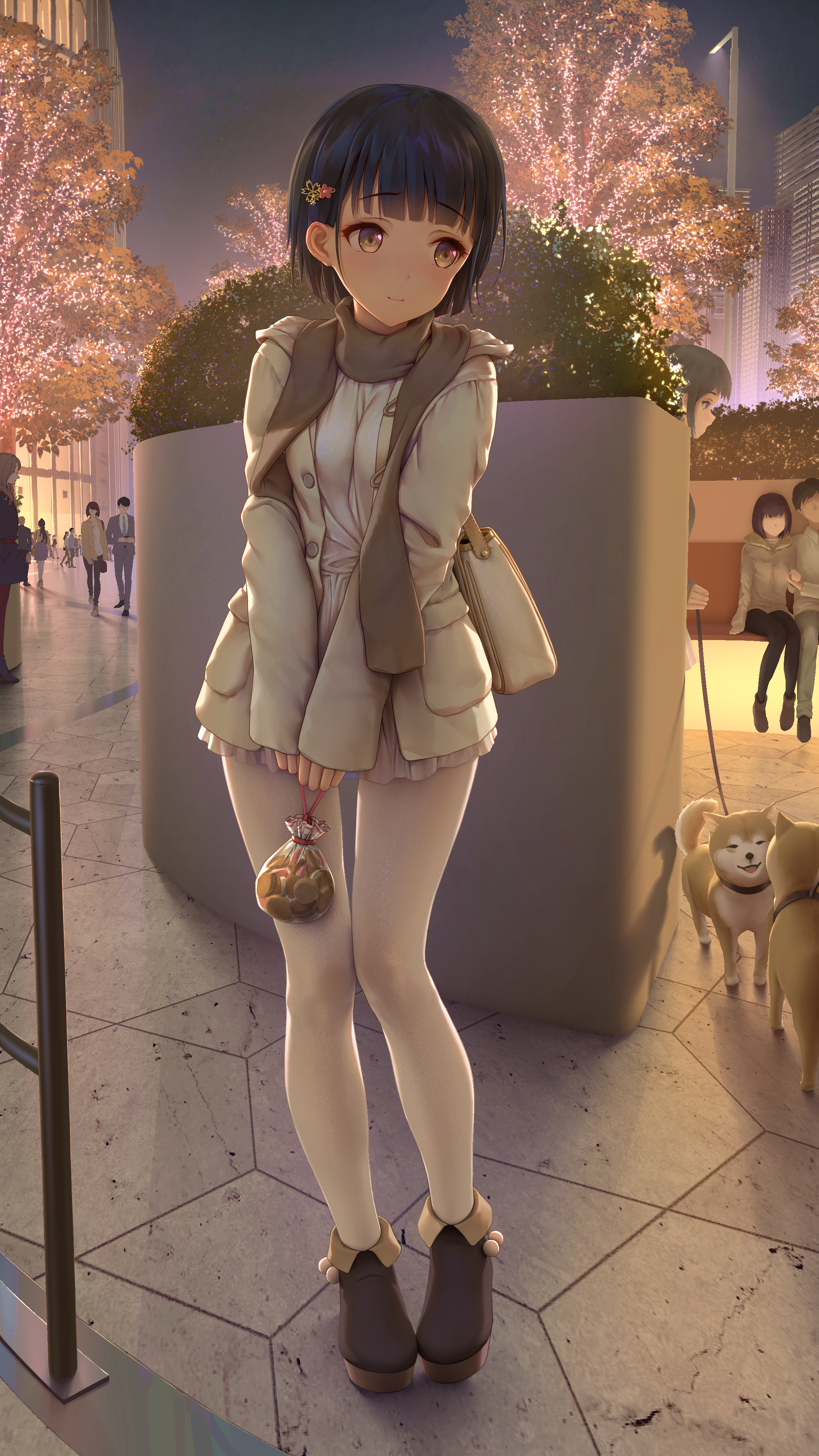 情人节 可爱小女孩 小狗 浪漫场景 4k手机壁纸竖屏动漫2160×3840