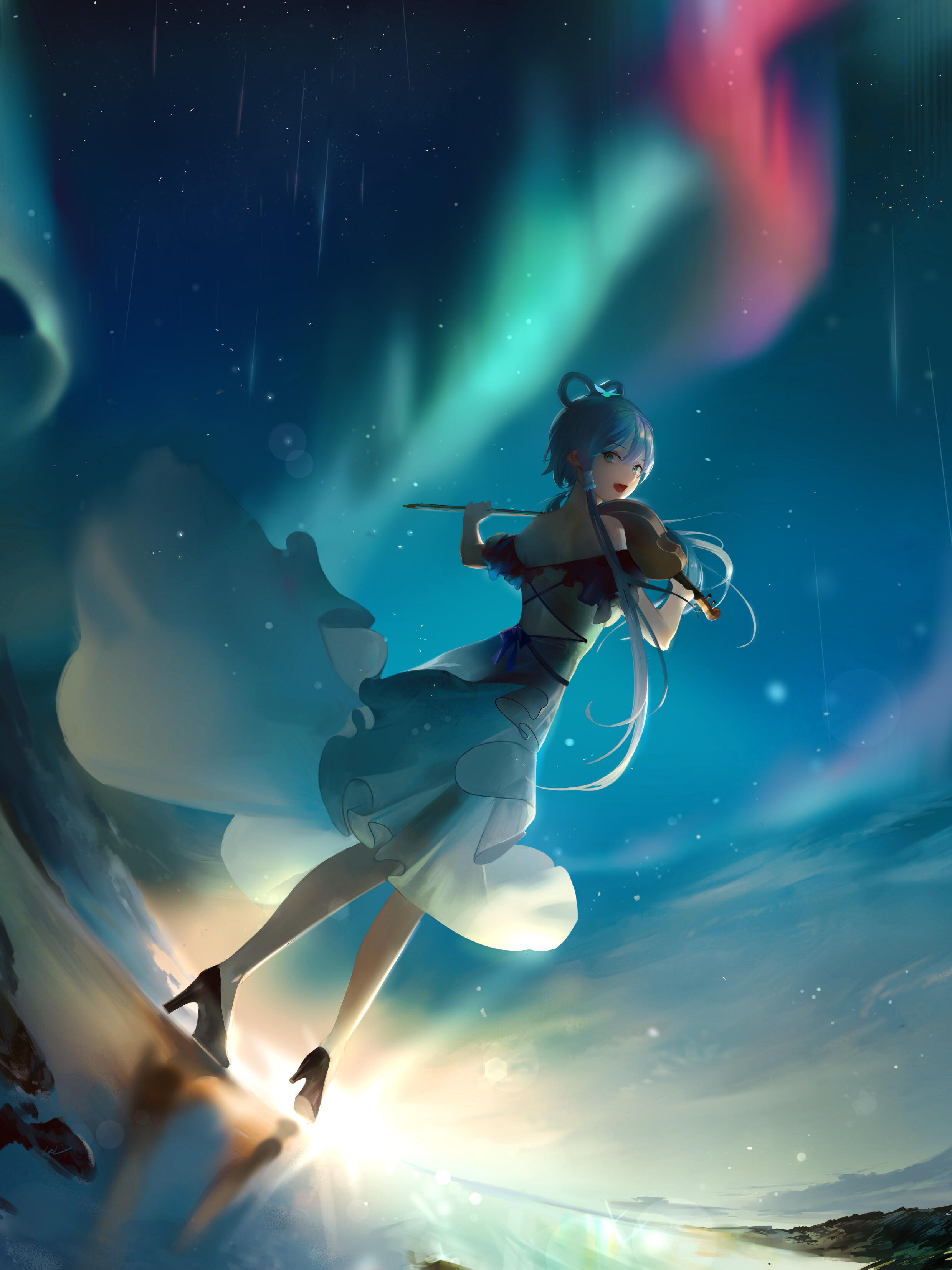 极冬协奏曲 光 小提琴 洛天依手机壁纸3K