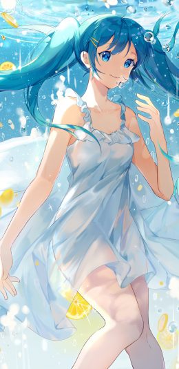 水下初音未来4k动漫手机壁纸竖屏2160x3840