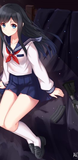 水手服 黑发 战舰少女唯美4k手机壁纸下载