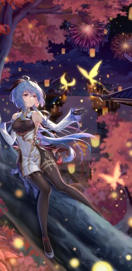 甘雨(原神) 黑裤袜 美腿 烟花 4k手机壁纸竖屏动漫