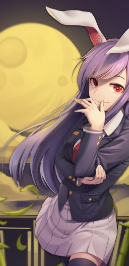 红色眼睛 兔子耳朵 长头发动漫少女4k超高清竖屏手机壁纸