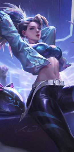 英雄联盟lol离群之刺 KDA MORE 同人 阿卡丽4k手机壁纸2160x3840