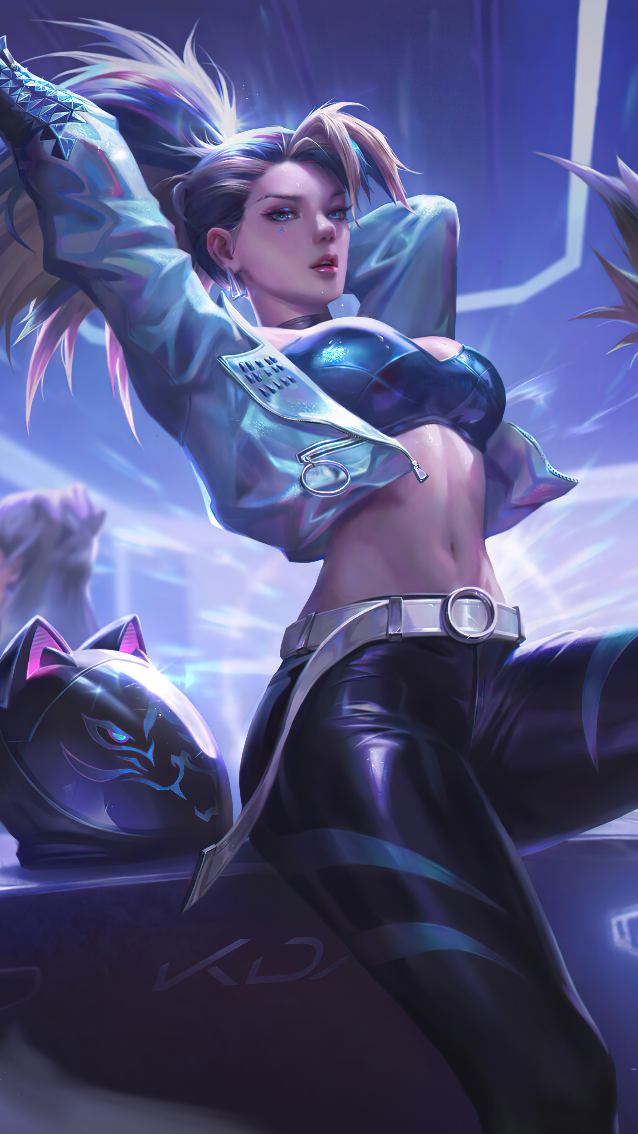 英雄联盟lol离群之刺 KDA MORE 同人 阿卡丽4k手机壁纸2160×3840