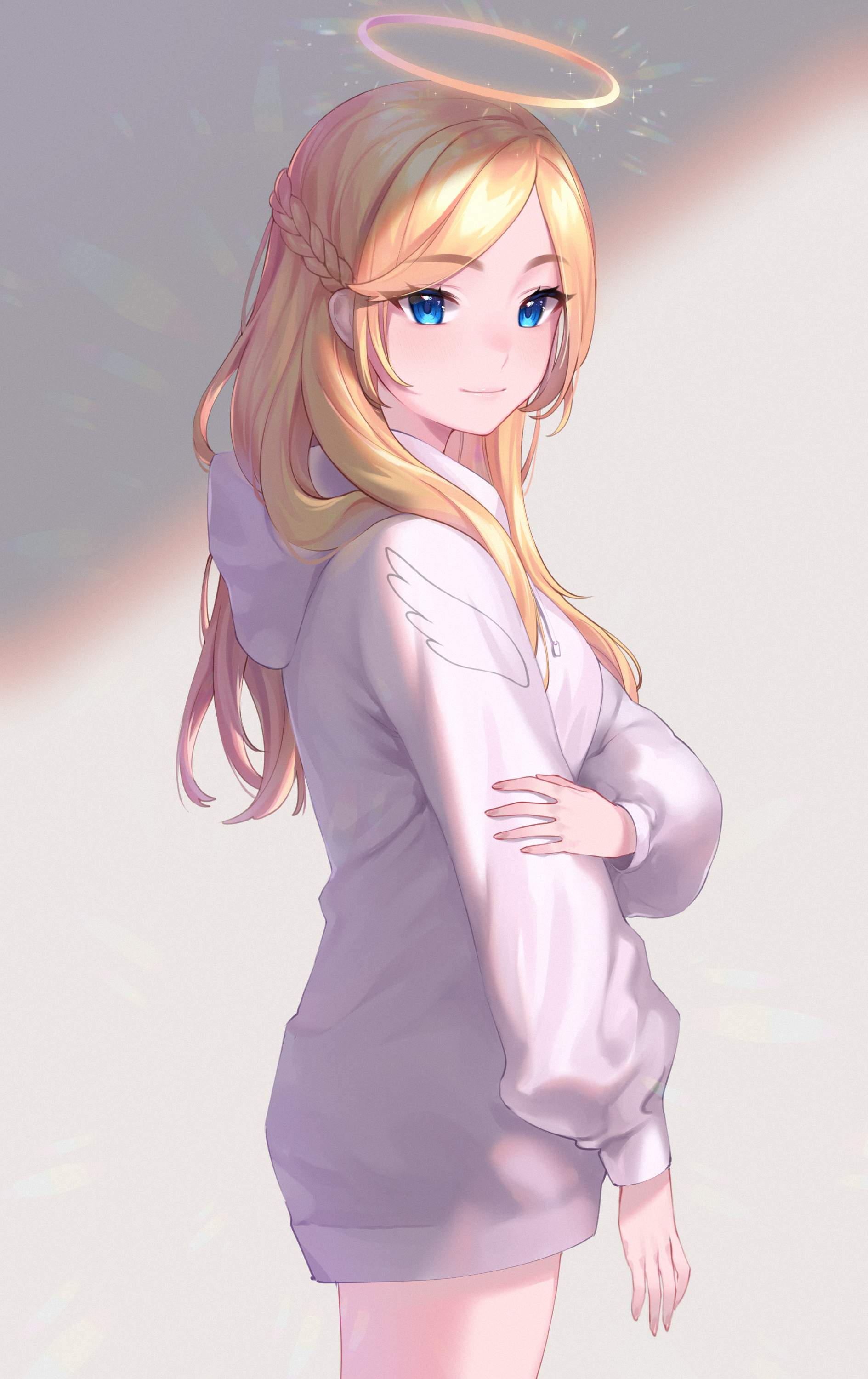 蓝色眼睛天使 可爱少女3k高清手机壁纸竖屏动漫