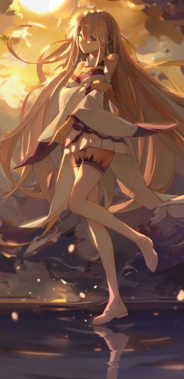 长发美腿动漫少女手机壁纸1080x1920