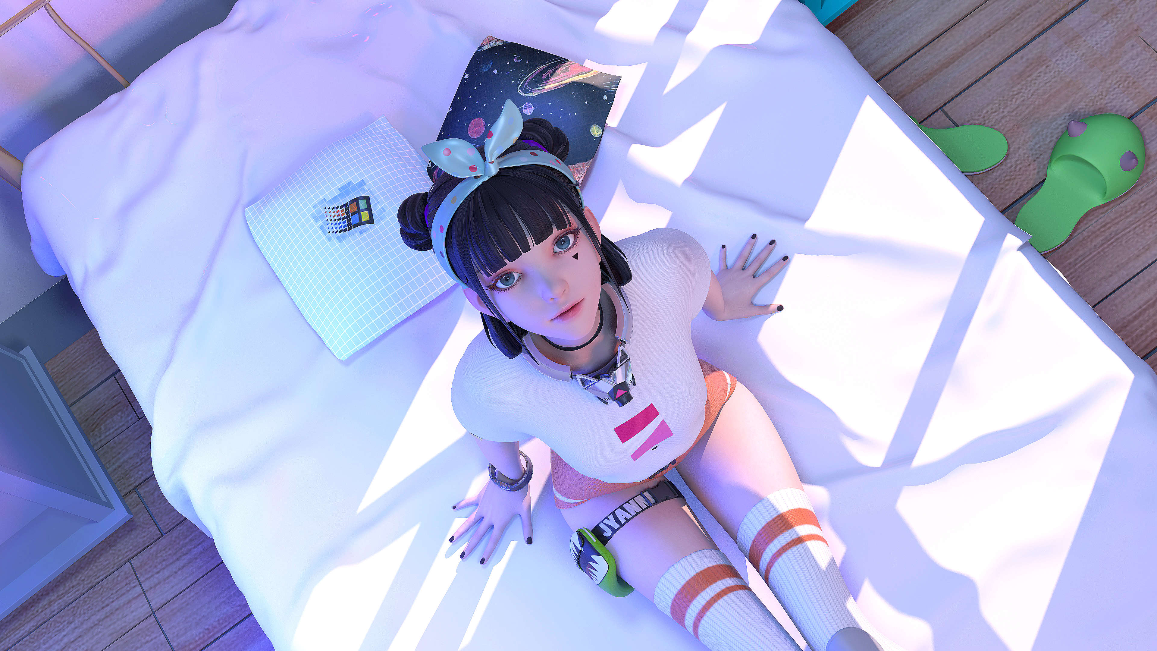 【电脑壁纸】集原美 床 枕头 抬头 集原美4k高清电脑壁纸